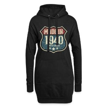 Anniversaire des années 1940 né dans les années 1940 rétro Vintage - Sweat-shirt à capuche long Femme - noir - Devant
