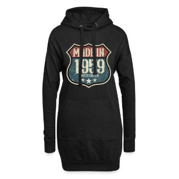 1959 Vintage Anniversaire Rétro Vintage Cadeau - Sweat-shirt à capuche long Femme - noir - Devant