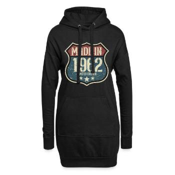 1962 Vintage 60e anniversaire rétro Vintage - Sweat-shirt à capuche long Femme - noir - Devant
