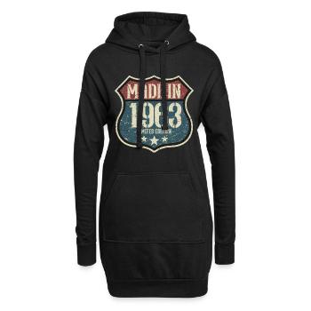1963 Geburtstag geboren im Jahr 1963 Retro Vintage - Hoodie-Kleid - Schwarz - Vorne