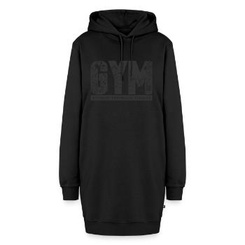 GYM - Hoodie-Kleid - Schwarz - Vorne - AI Model Female 172 light (172cm)