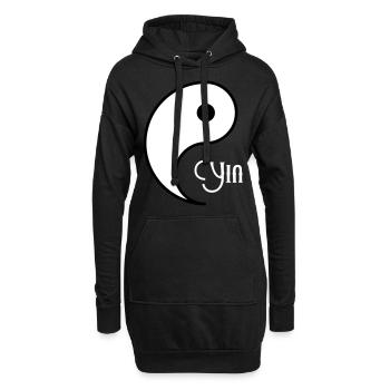 YIN YANG Partnerlook - Hoodie-Kleid - Schwarz - Vorne