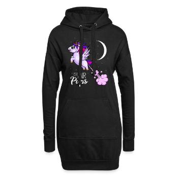 Ist mir Pups Einhorn Pups - Hoodie-Kleid - Schwarz - Vorne