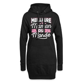 Meilleure Maman Du Monde - Sweat-shirt à capuche long Femme - noir - Devant