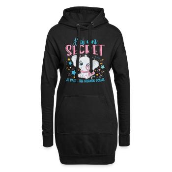 J'ai Un Secret Je Vais Être Grande Soeur - Sweat-shirt à capuche long Femme - noir - Devant