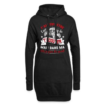 Je T'écoute Pas Dans Ma Tête Je Fais Du Quad - Sweat-shirt à capuche long Femme - noir - Devant