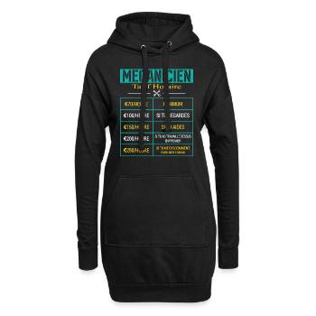 Tarif Horaire D'un Mécanicien Cadeau Humour - Sweat-shirt à capuche long Femme - noir - Devant