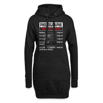 Tarif Horaire D'un Photographe - Sweat-shirt à capuche long Femme - noir - Devant