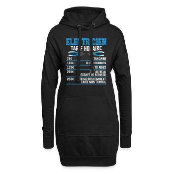 Le Tarif Horaire D'un Électricien - Sweat-shirt à capuche long Femme - noir - Devant