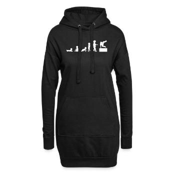 Du Bébé À L'enfant Au Joueur De Parkour - Sweat-shirt à capuche long Femme - noir - Devant