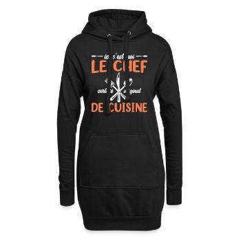 Ici C'est Moi Le Chef Cuisine Restaurant Cuisinier - Sweat-shirt à capuche long Femme - noir - Devant
