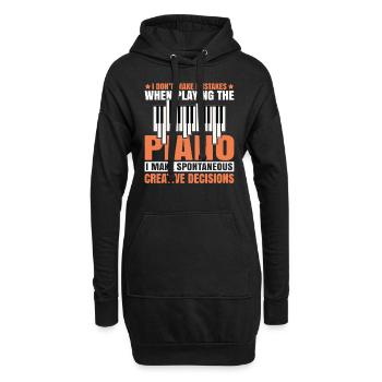 Musique Piano Instrument De Musique Idée Cadeau Dj - Sweat-shirt à capuche long Femme - noir - Devant