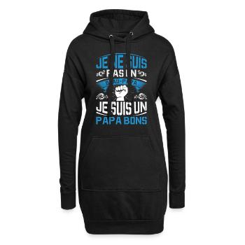 Je Suis Un Papa Bonus Fête Des Pères Anniversaire - Sweat-shirt à capuche long Femme - noir - Devant