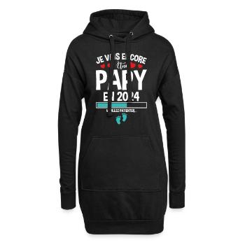 Je Vais Encore Être Papy En 2024 Cadeau Enceinte - Sweat-shirt à capuche long Femme - noir - Devant