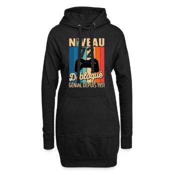 72 Ans 1951 Anniversaire Cadeau Citation Gamer - Sweat-shirt à capuche long Femme - noir - Devant