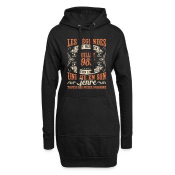 Juillet 1983 Anniversaire Idée Cadeau Vintage - Sweat-shirt à capuche long Femme - noir - Devant