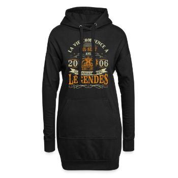 17 Ans 2006 Joyeux Anniversaire Vintage Perfection - Sweat-shirt à capuche long Femme - noir - Devant