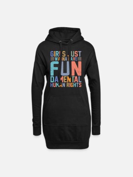 Mädchen wollen nur Menschenrechte haben - Hoodie-Kleid - Schwarz