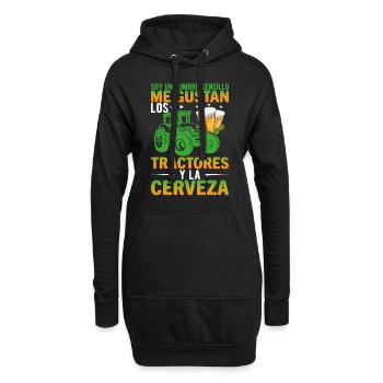 Un Mec Simple J'aime Les Tracteurs Et Les Apéros - Sweat-shirt à capuche long Femme - noir - Devant