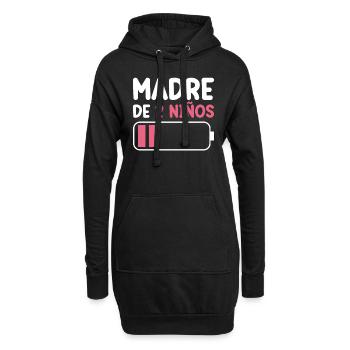 Maman De Deux Enfants - Sweat-shirt à capuche long Femme - noir - Devant