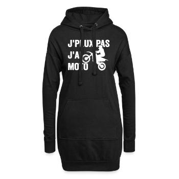 Je Peux Pas J'ai Moto Humour Cadeau Anniversaire - Sweat-shirt à capuche long Femme - noir - Devant
