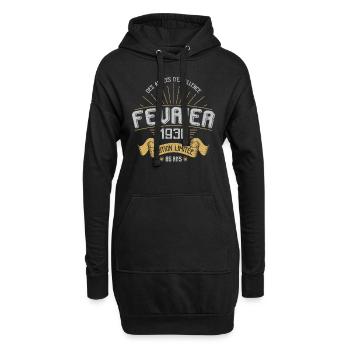Des Années D'excellence Février 1938 85 Ans - Sweat-shirt à capuche long Femme - noir - Devant