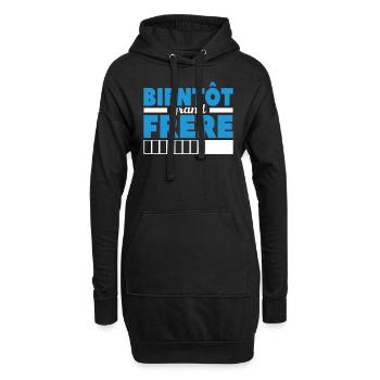 Bientôt Grand-frère - Sweat-shirt à capuche long Femme - noir - Devant