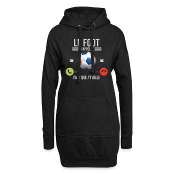 Le Foot M'appelle Faut Que J'y Aille - Sweat-shirt à capuche long Femme - noir - Devant