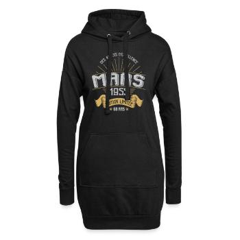 Mars 1955 68 Ans Anniversaire Vintage Idée Cadeau - Sweat-shirt à capuche long Femme - noir - Devant