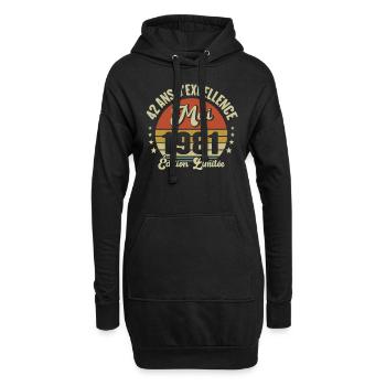Mai 1981 42 Ans Anniversaire Vintage Idée Cadeau - Sweat-shirt à capuche long Femme - noir - Devant