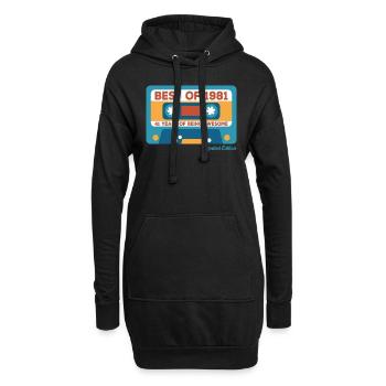 Né en 1981, légende depuis 1981 - Sweat-shirt à capuche long Femme - noir - Devant