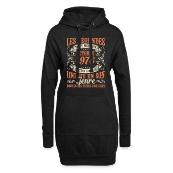 Les Légendes Sont Nées En Octobre 1976 Cadeau - Sweat-shirt à capuche long Femme - noir - Devant