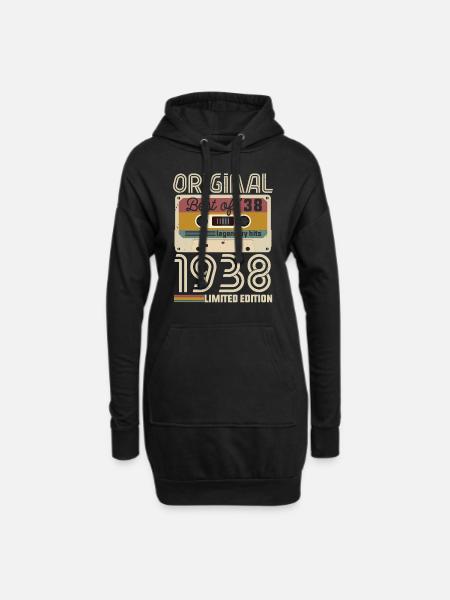 Vintage Geburtstag Original Geschenkidee 1938 - Hoodie-Kleid - Schwarz