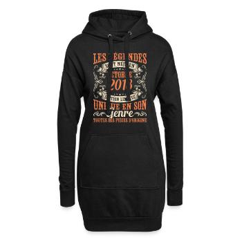 Les Légendes Sont Nées En Octobre 2018 Cadeau - Sweat-shirt à capuche long Femme - noir - Devant