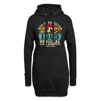 Perfekt gealtert 1969 Original - Hoodie-Kleid - Schwarz - Vorne