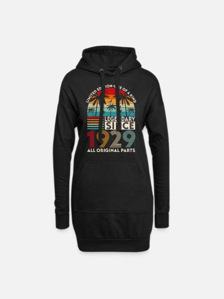 Legendär seit 1929 alle Originalteile - Hoodie-Kleid - Schwarz