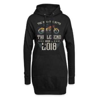 L'homme Le Mythe La Légende Né En 2018 - Sweat-shirt à capuche long Femme - noir - Devant