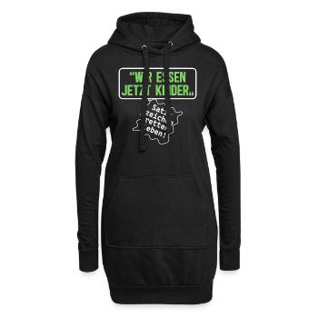 Wir Essen Jetzt Kinder Satzzeichen Retten Leben - Hoodie-Kleid - Schwarz - Vorne