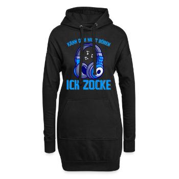 Kann Dich Nicht Hören Ich Zocke - Hoodie-Kleid - Schwarz - Vorne