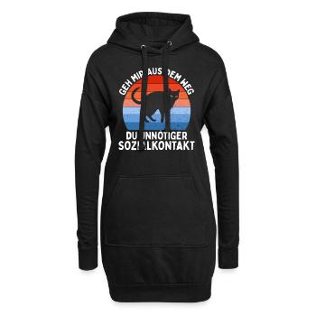 Geh Mir Aus Dem Weg Du Unnötiger Sozialkontakt - Hoodie-Kleid - Schwarz - Vorne