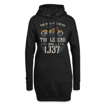 L'homme Le Mythe La Légende Né En 1937 Cadeau - Sweat-shirt à capuche long Femme - noir - Devant