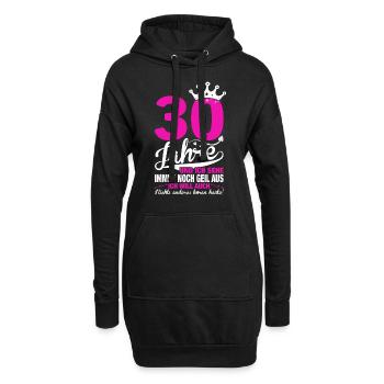 Ladies 30th Birthday Cute Birthday Slogan 30 Years - Hoodie-Kleid - Schwarz - Vorne