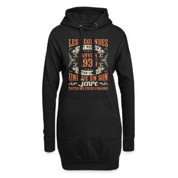 Les Légendes Sont Nées En Janvier 1935 Cadeau - Sweat-shirt à capuche long Femme - noir - Devant