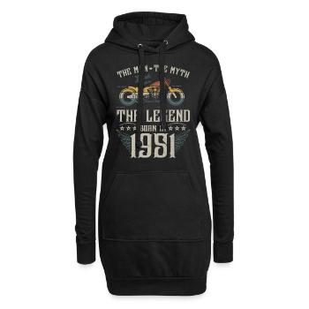 L'homme Le Mythe La Légende Né En 1951 Cadeau - Sweat-shirt à capuche long Femme - noir - Devant