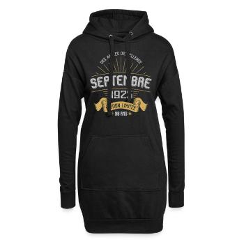 Septembre 1925 98 Ans Anniversaire Vintage Cadeau - Sweat-shirt à capuche long Femme - noir - Devant