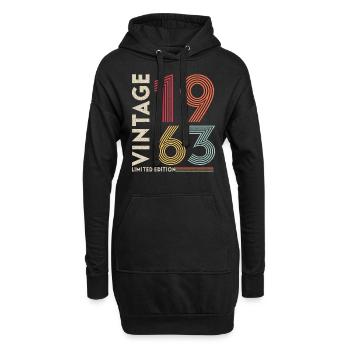 Geburtsjahr 1963 Vintage Geburtstag Legende 1963 - Hoodie-Kleid - Schwarz - Vorne