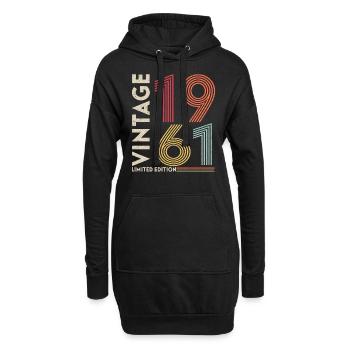 Oldtimer Baujahr 1961 Geburtstagsspruch - Hoodie-Kleid - Schwarz - Vorne