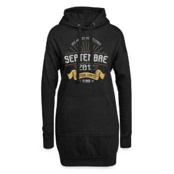 Septembre 2012 Original Idée Cadeau Anniversaire - Sweat-shirt à capuche long Femme - noir - Devant
