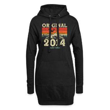 Geburtstagsgeschenk 2014 - Alter 9 Jahre - Hoodie-Kleid - Schwarz - Vorne