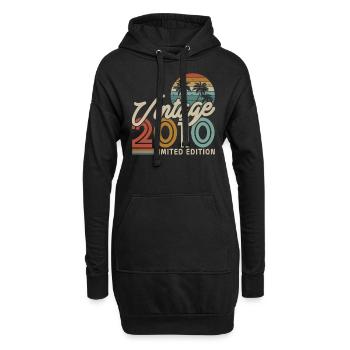 Vintage Geburtstagsgeschenk 2010 - Hoodie-Kleid - Schwarz - Vorne
